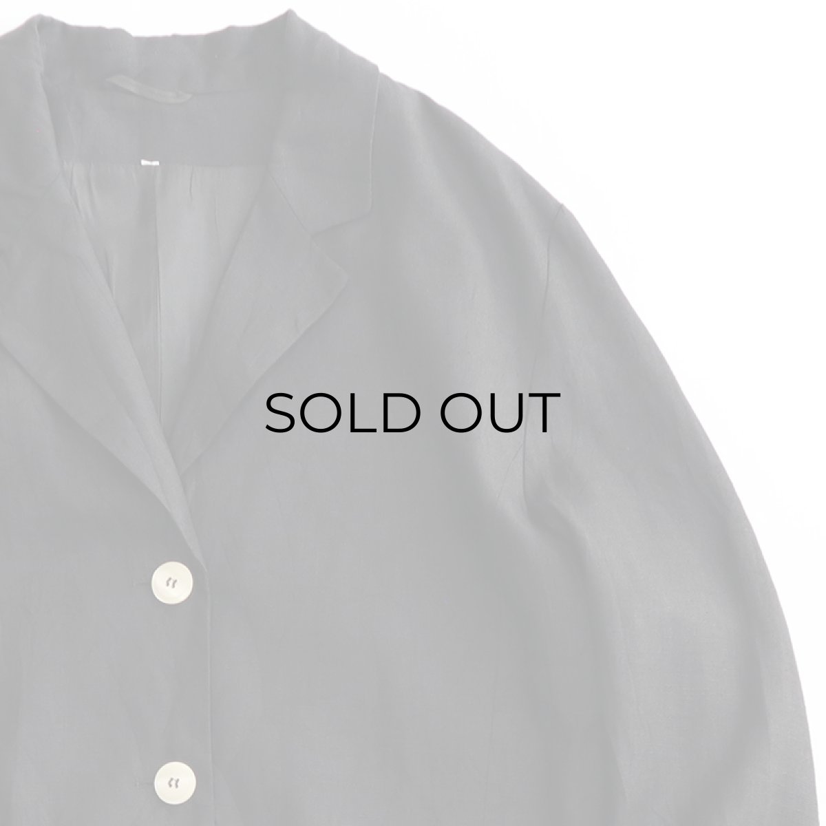 画像8: OLD UNKNOWN BRAND BLACK LINEN 3B TAILORED JACKET (8)