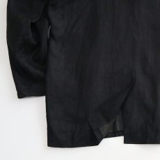 画像10: OLD UNKNOWN BRAND BLACK LINEN 3B TAILORED JACKET (10)