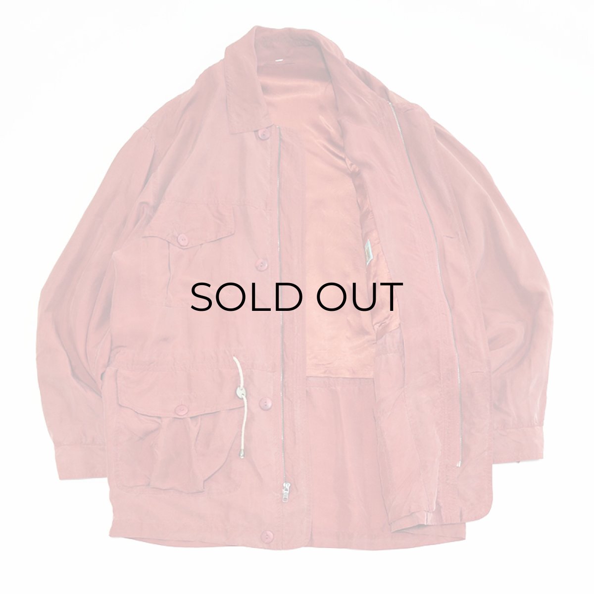 画像7: 80's NEW WEAR SILK SAFARI style HALF COAT (7)