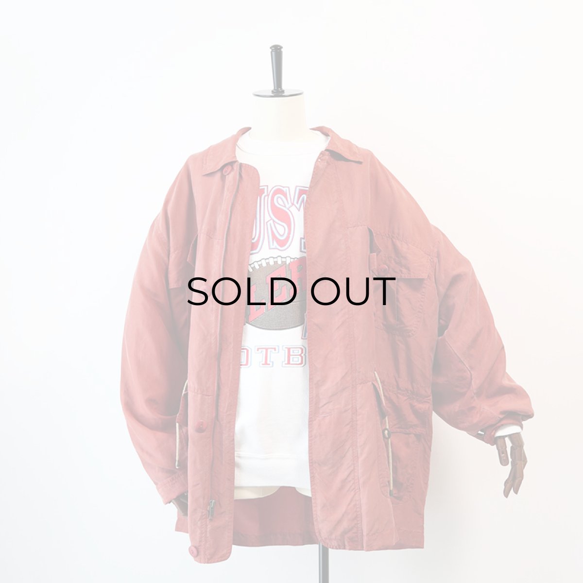 画像4: 80's NEW WEAR SILK SAFARI style HALF COAT (4)