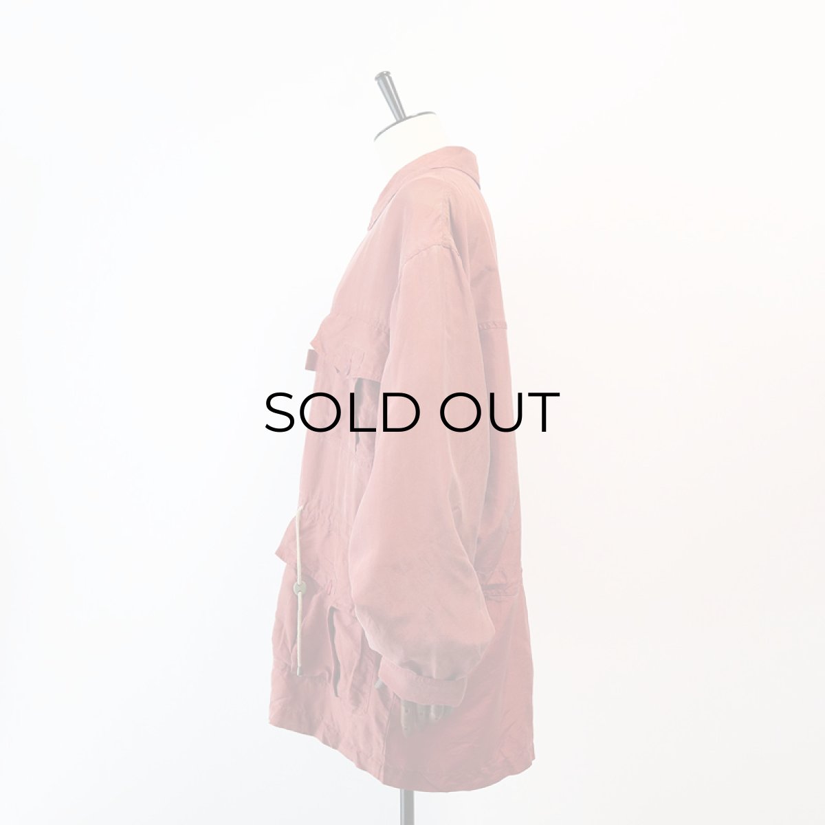 画像2: 80's NEW WEAR SILK SAFARI style HALF COAT (2)