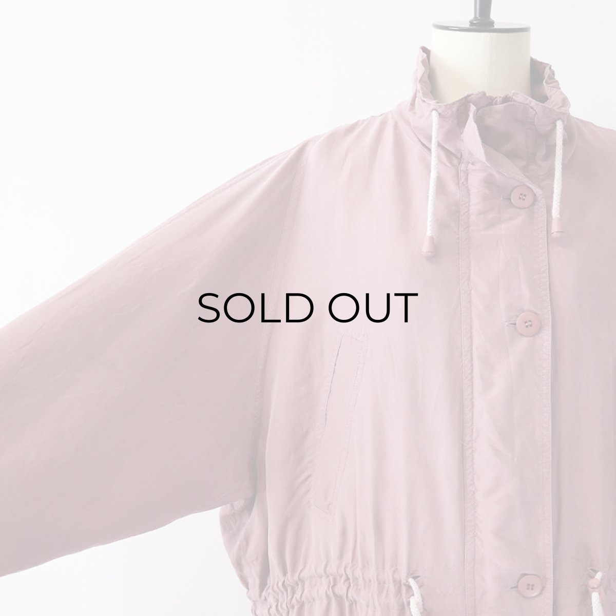 画像5: 80's C & A SILK STAND COLLAR HALF COAT (5)