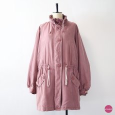 画像1: 80's C & A SILK STAND COLLAR HALF COAT (1)