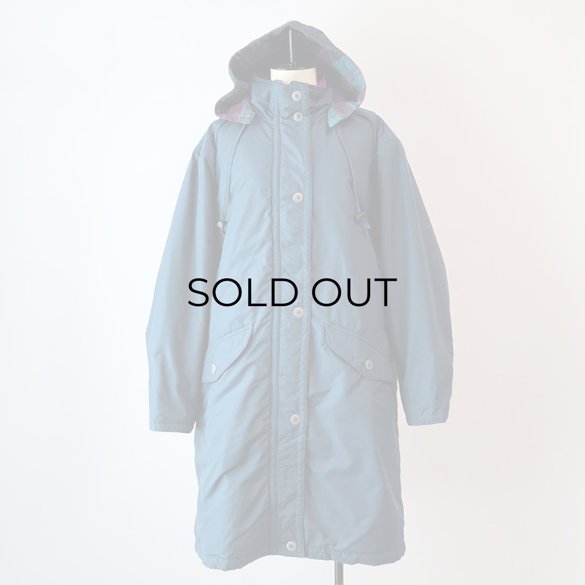 画像17: 〜90's L.L. Bean NYLON WOOL CHECK LINING PADDED OUDOOR COAT with HOOD (17)