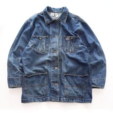 画像1: 90's RALPH LAUREN "LAUREN JEANS Co." COTTON DENIM CHORE JACKET (1)