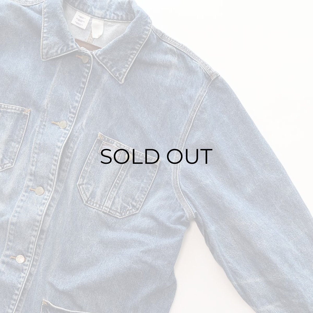 画像4: 90's RALPH LAUREN "LAUREN JEANS Co." COTTON DENIM CHORE JACKET (4)