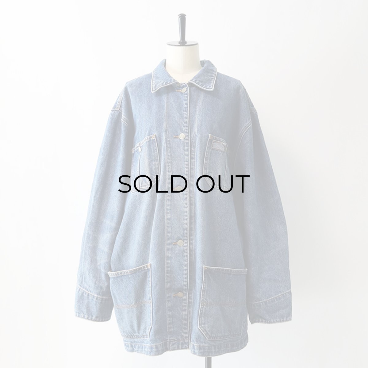 画像10: 90's RALPH LAUREN "LAUREN JEANS Co." COTTON DENIM CHORE JACKET (10)