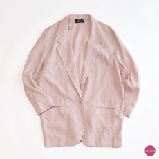 画像1: 80's Christy Girl RAYON LINEN PIN CHECK EASY JACKET "MADE IN USA" (1)