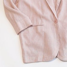 画像4: 80's Christy Girl RAYON LINEN PIN CHECK EASY JACKET "MADE IN USA" (4)