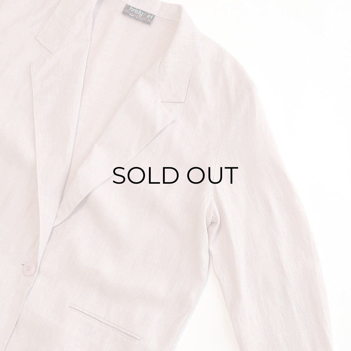 画像3: 80's Christy Girl RAYON LINEN PIN CHECK EASY JACKET "MADE IN USA" (3)