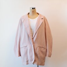 画像8: 80's Christy Girl RAYON LINEN PIN CHECK EASY JACKET "MADE IN USA" (8)