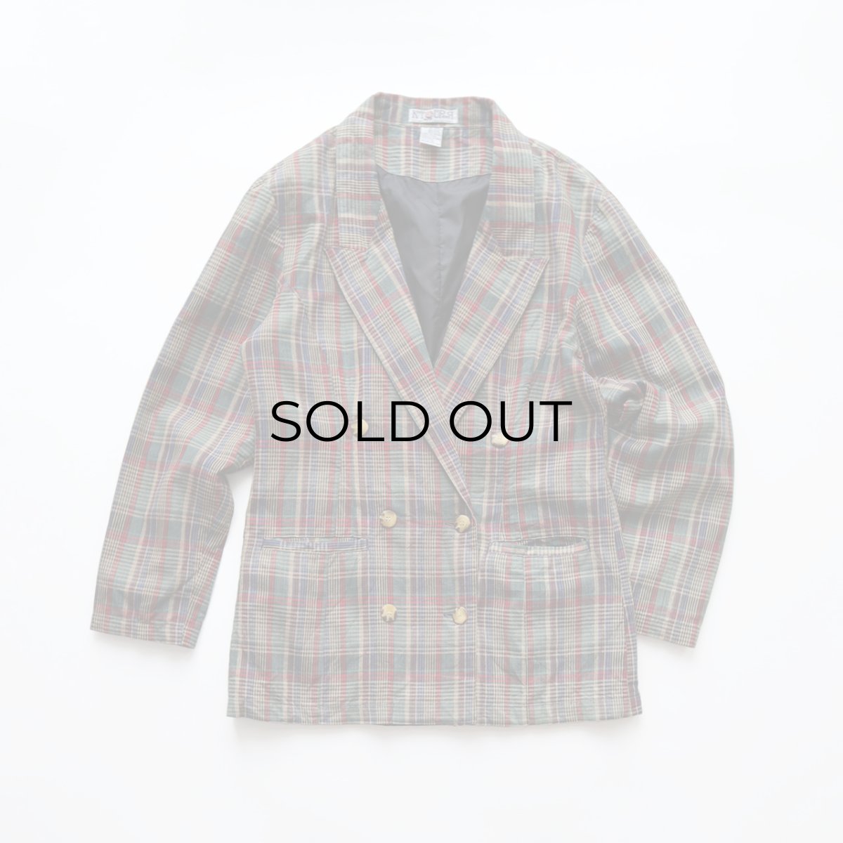 画像1: KTURR RAMIE COTTON CHECK W-BREASTED TAILORED JACKET (1)