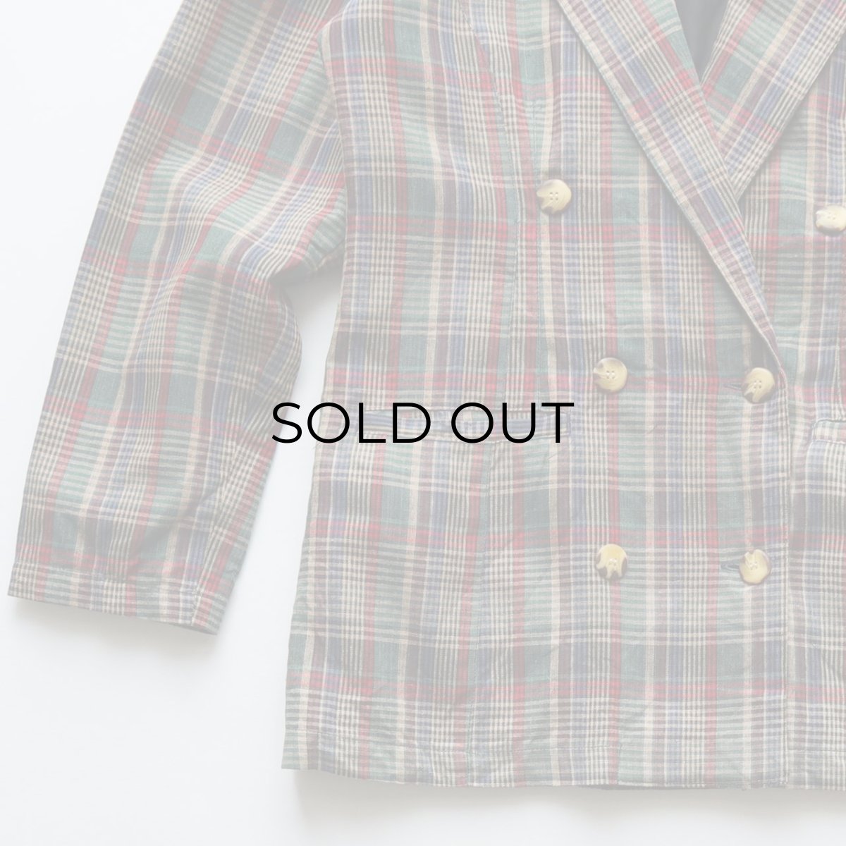 画像5: KTURR RAMIE COTTON CHECK W-BREASTED TAILORED JACKET (5)