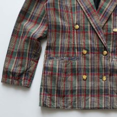 画像5: KTURR RAMIE COTTON CHECK W-BREASTED TAILORED JACKET (5)
