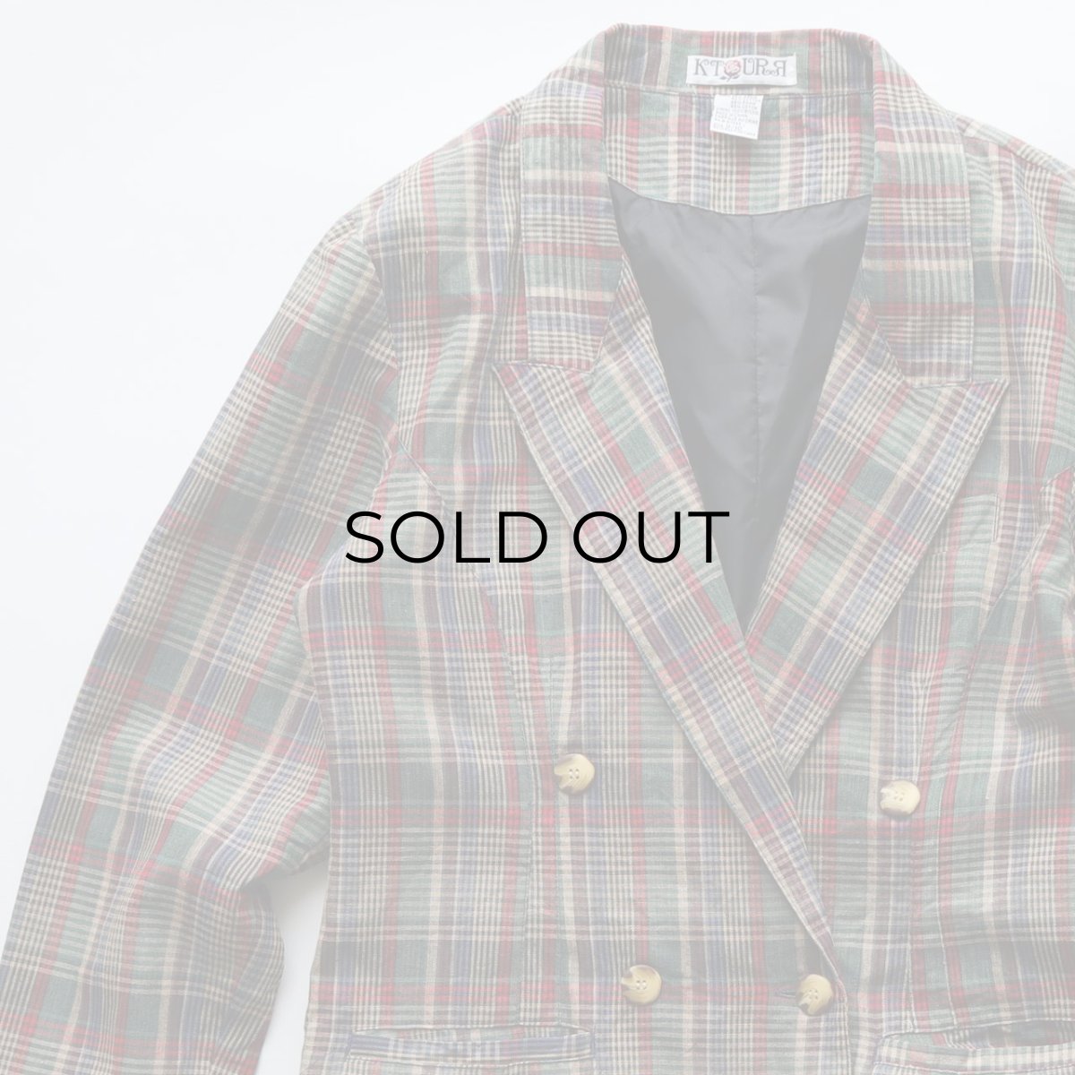 画像4: KTURR RAMIE COTTON CHECK W-BREASTED TAILORED JACKET (4)