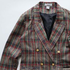 画像4: KTURR RAMIE COTTON CHECK W-BREASTED TAILORED JACKET (4)