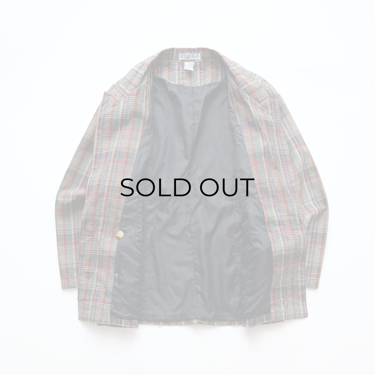画像2: KTURR RAMIE COTTON CHECK W-BREASTED TAILORED JACKET (2)