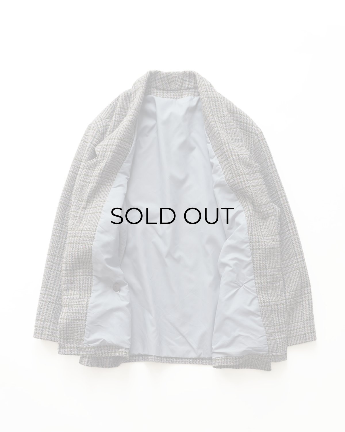 画像2: UNKNOWN BRAND WOOL NEP TWEED CHECK BIG SILHOUETTE TAILORED JACKET (2)