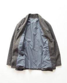 画像2: UNKNOWN BRAND WOOL NEP TWEED CHECK BIG SILHOUETTE TAILORED JACKET (2)