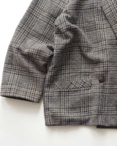 画像5: UNKNOWN BRAND WOOL NEP TWEED CHECK BIG SILHOUETTE TAILORED JACKET (5)