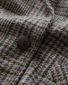 画像7: UNKNOWN BRAND WOOL NEP TWEED CHECK BIG SILHOUETTE TAILORED JACKET (7)