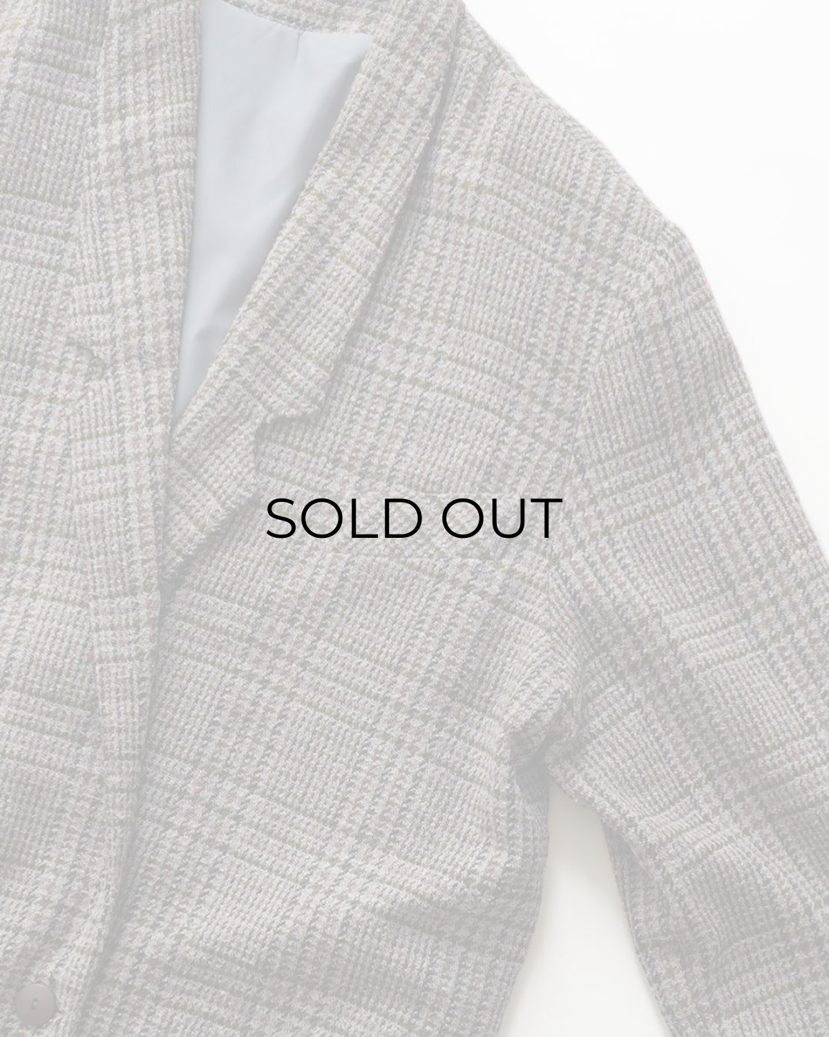 画像4: UNKNOWN BRAND WOOL NEP TWEED CHECK BIG SILHOUETTE TAILORED JACKET (4)