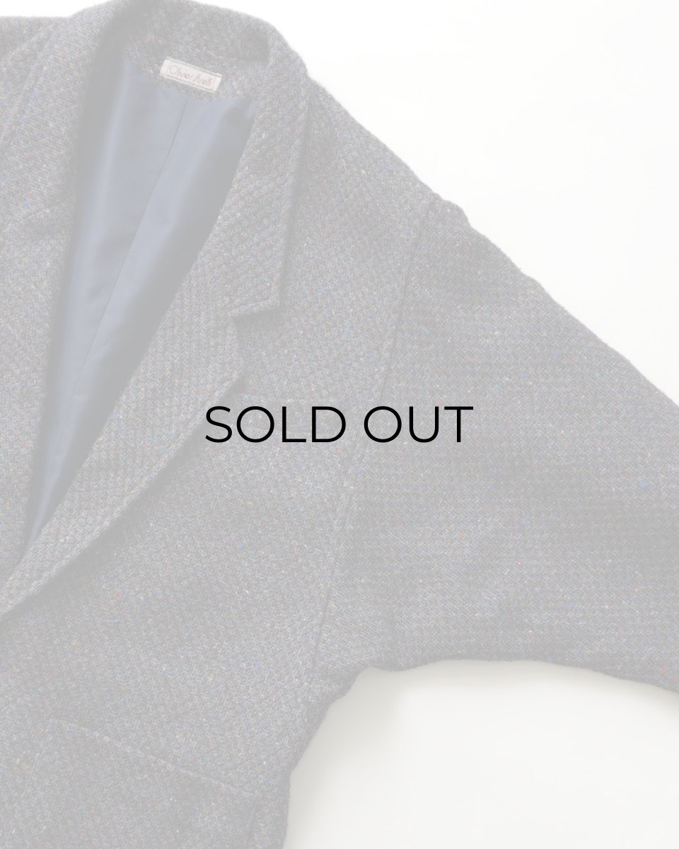 画像5: 〜80's Olivier Strelli WOOL TWEED DOLMAN SLEEVE TAILORED JACKET (5)