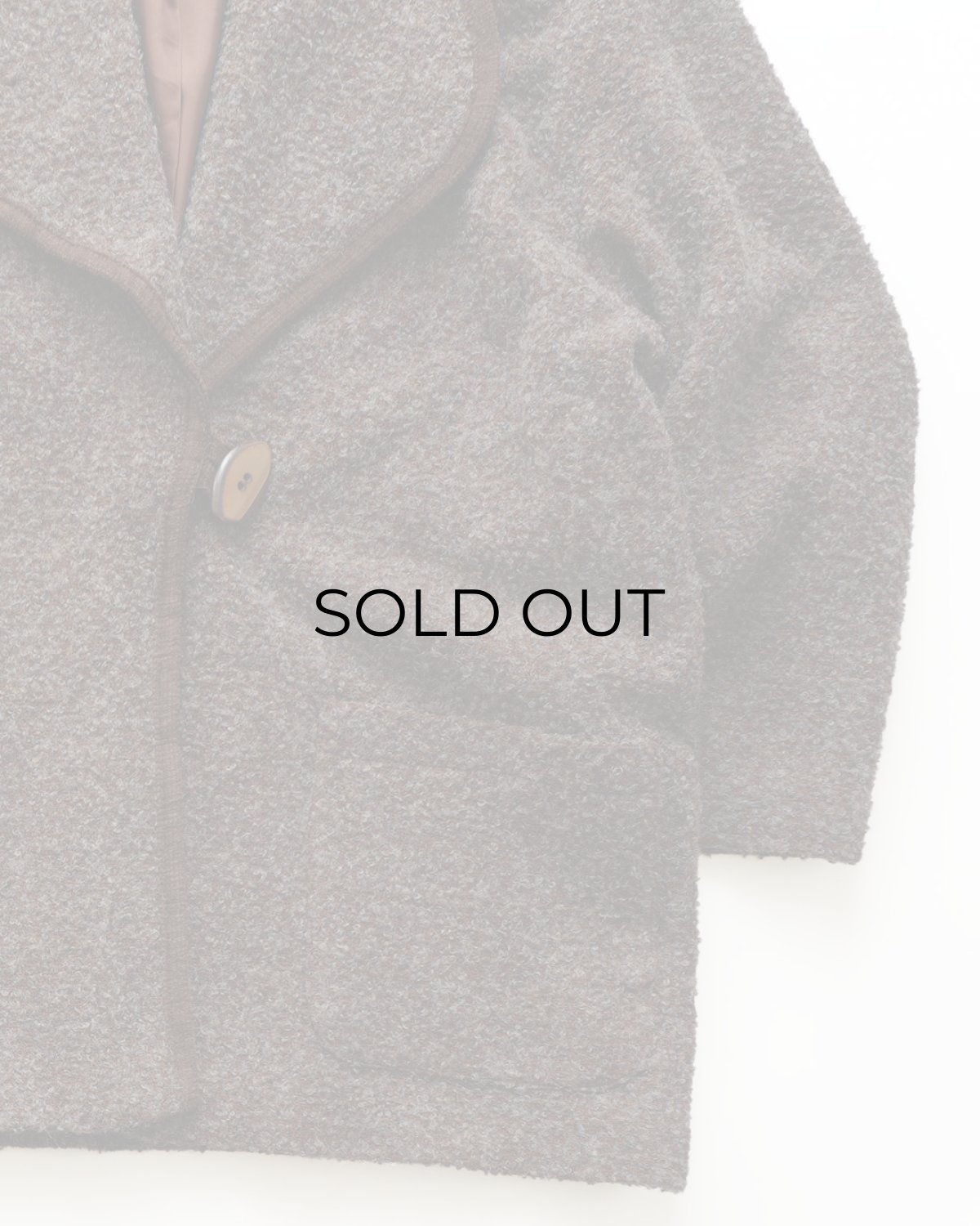 画像5: OLD UNKNOWN BRAND WOOL BOUCLE SHAWL COLLAR JACKET (5)