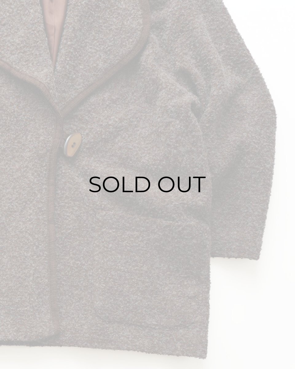 画像5: OLD UNKNOWN BRAND WOOL BOUCLE SHAWL COLLAR JACKET (5)