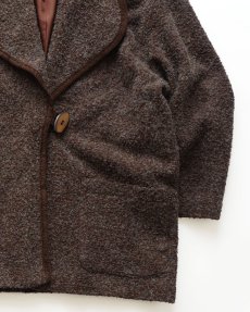 画像5: OLD UNKNOWN BRAND WOOL BOUCLE SHAWL COLLAR JACKET (5)