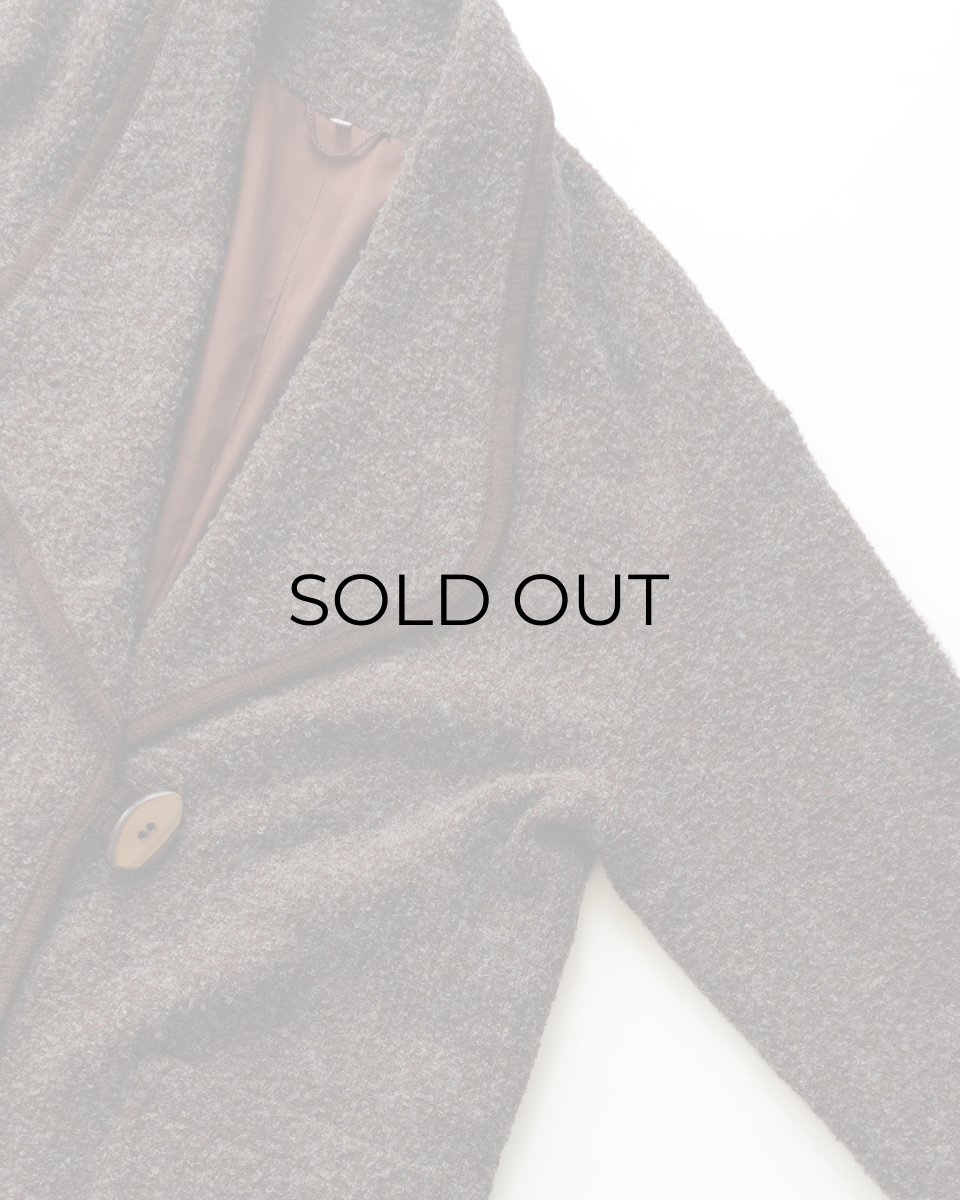 画像4: OLD UNKNOWN BRAND WOOL BOUCLE SHAWL COLLAR JACKET (4)