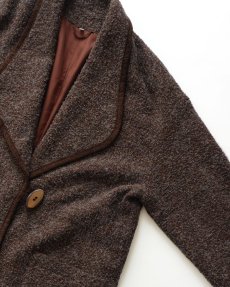 画像4: OLD UNKNOWN BRAND WOOL BOUCLE SHAWL COLLAR JACKET (4)