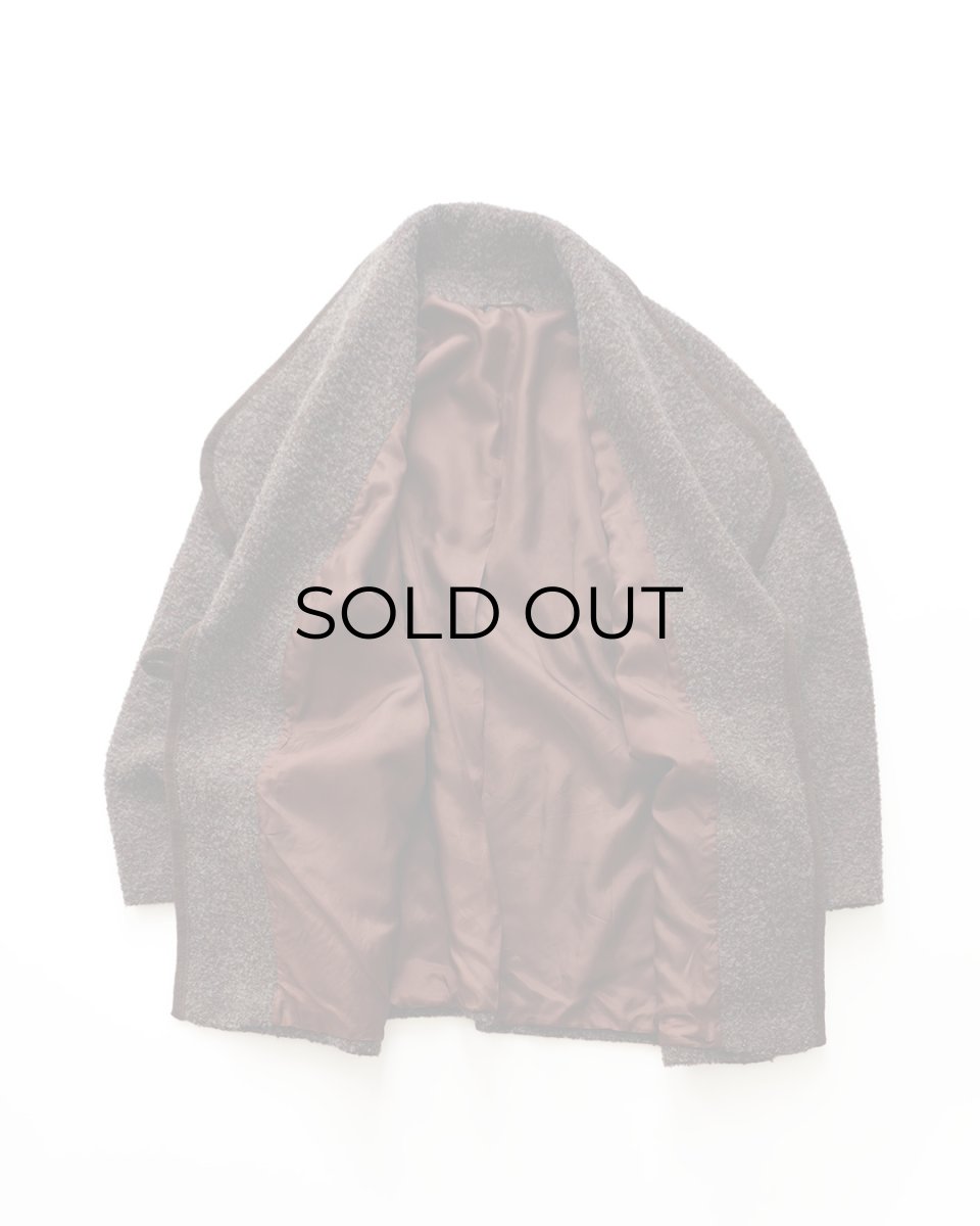 画像2: OLD UNKNOWN BRAND WOOL BOUCLE SHAWL COLLAR JACKET (2)