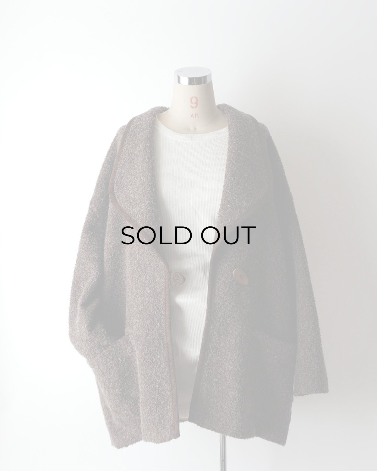 画像10: OLD UNKNOWN BRAND WOOL BOUCLE SHAWL COLLAR JACKET (10)