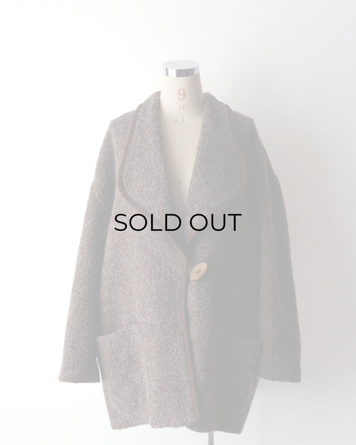 画像9: OLD UNKNOWN BRAND WOOL BOUCLE SHAWL COLLAR JACKET (9)