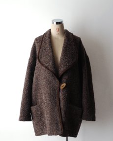 画像9: OLD UNKNOWN BRAND WOOL BOUCLE SHAWL COLLAR JACKET (9)