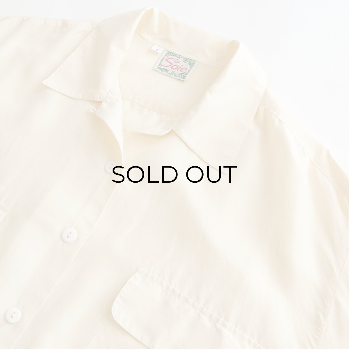 画像4: La Soie SILK OPEN COLLAR SHIRT (4)