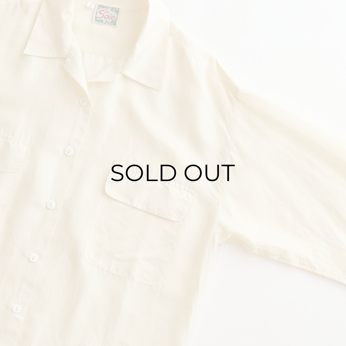 画像3: La Soie SILK OPEN COLLAR SHIRT (3)