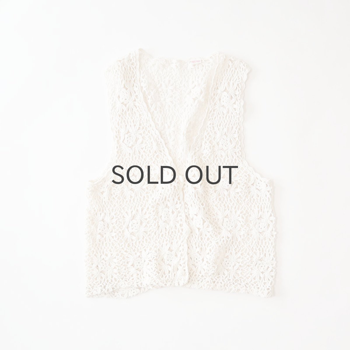 画像1: COTTON CROCHET VEST (1)