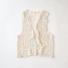 画像1: COTTON CROCHET VEST (1)