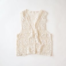 画像1: COTTON CROCHET VEST (1)