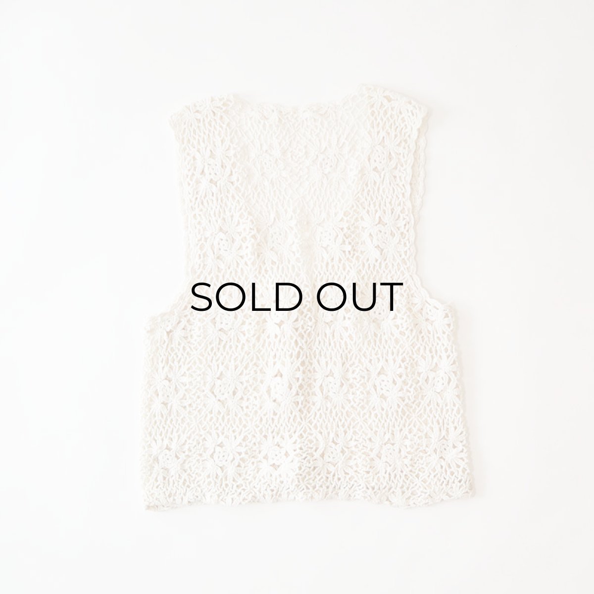 画像2: COTTON CROCHET VEST (2)