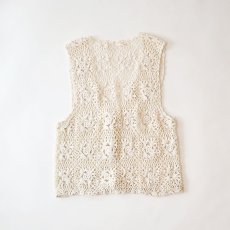 画像2: COTTON CROCHET VEST (2)