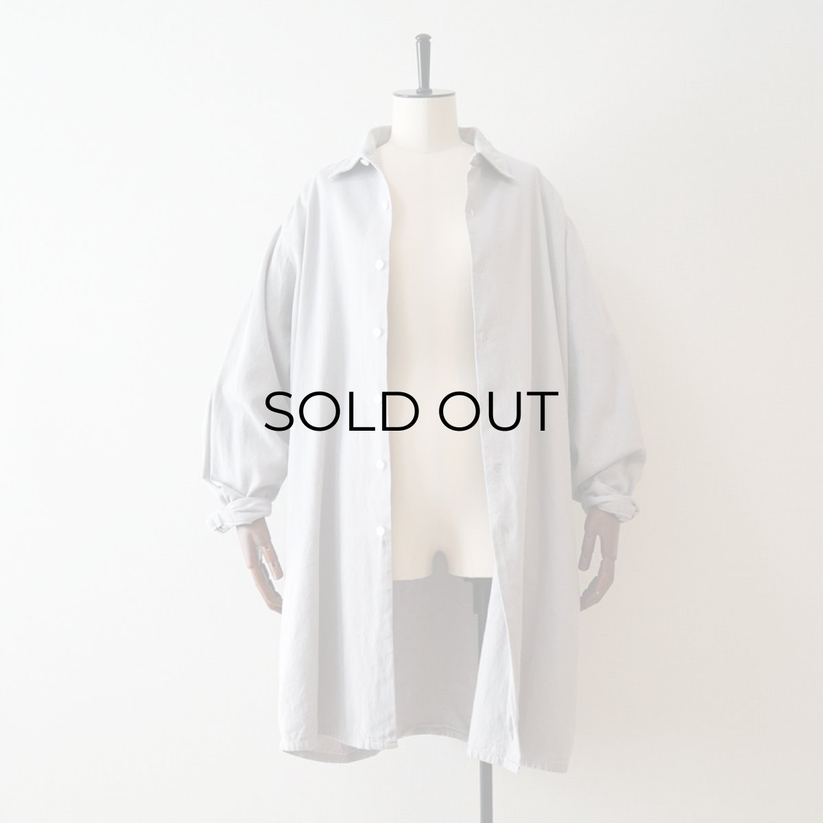 画像10: OLD COTTON TWILL EURO GRANDFATHER SHIRT (10)