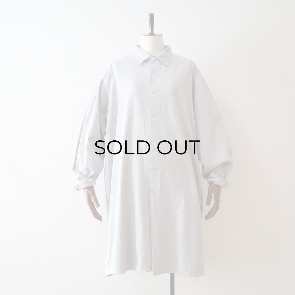 画像9: OLD COTTON TWILL EURO GRANDFATHER SHIRT (9)