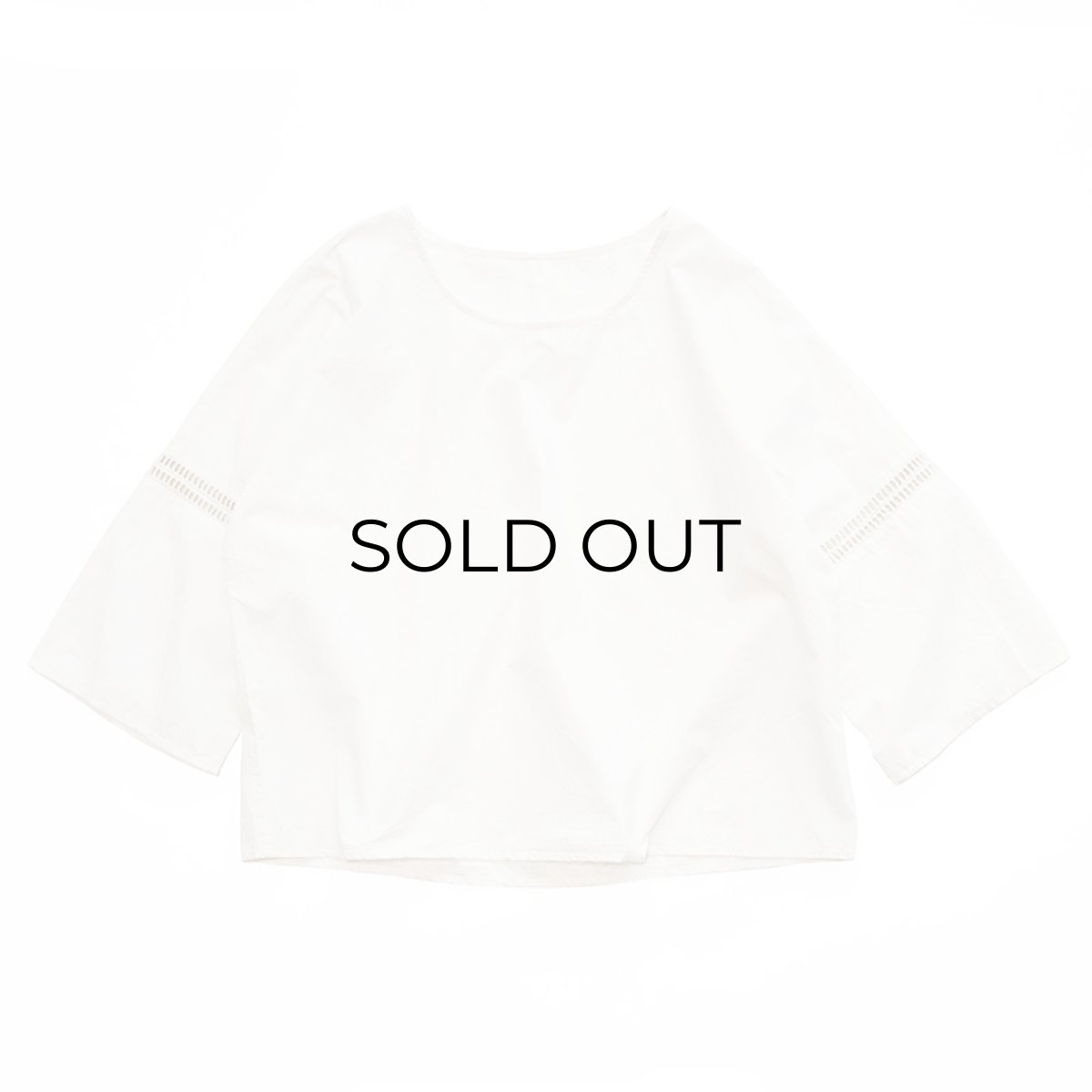 画像1: UNKNOWN BRAND COTTON CROPPED PULLOVER BLOUSE (1)