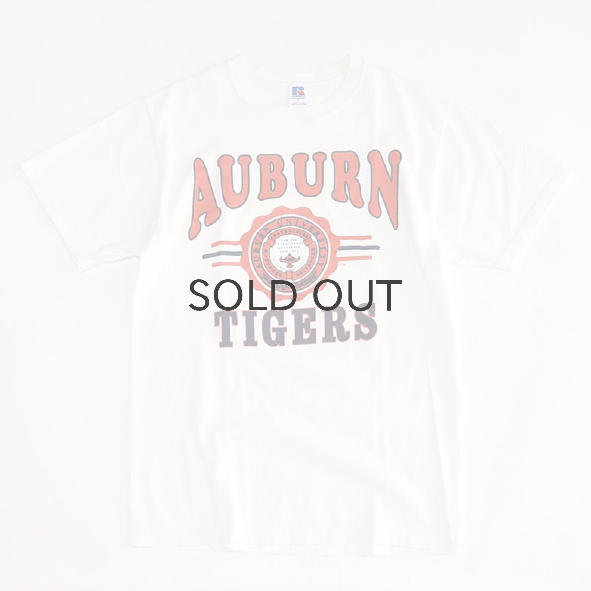 画像1: 〜90's RUSSELL COTTON PRINT S/S TEE "AUBURN TIGERS" (1)