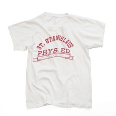 画像1: 〜70's Chev-Craft Inc. COTTON PRINT S/S TEE "ST. STANISLAUS PHYS. ED." (1)