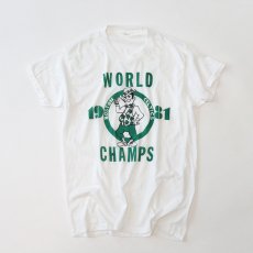 画像1: 80's UNKNOWN BRAND PRINT S/S TEE "1981 WORLD CHAMPS BOSTON CELTICS" (1)