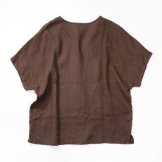 画像2: PLAZA SOUTH LINEN DROP SHOULDER V NECK BLOUSE (2)